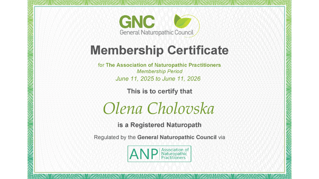 Fully accredited member of General Naturopathic Council (GNc)